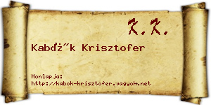 Kabók Krisztofer névjegykártya