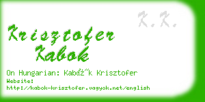 krisztofer kabok business card